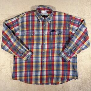 90's Columbia Flannel Plaid Long Sleeve XX-Large Colorful